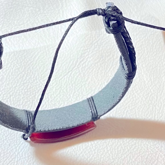 COPY - Agate Stone Leather Brown Adjustable Bracelet - Picture 5 of 6